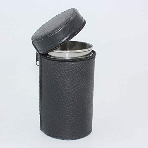 lasenersm 4 komada 170ml šolje od nerđajućeg čelika Shot Glass posuda za piće sa jednom crnom Pu-kožnom torbicom
