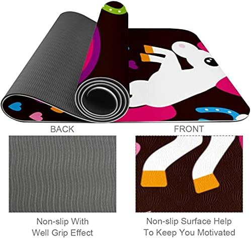Siebzeh Unicorn Pattern Premium Thick Yoga Mat Eco Friendly Rubber Health & amp; fitnes non