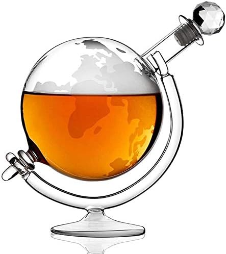Whisky sake Maker Whisky Globe Decanter, prozirno kristalno ručno puhano staklo, za alkohol, Scotch, burbon,