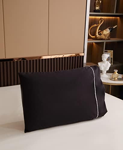 SIMEIN Queen jastučnice od 2 - jastučni kućice Standardna veličina, mekani crni jastučni koferi