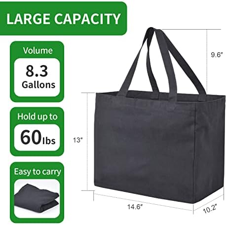 1 pakovanje platnenih torbi za kupovinu namirnica, sadrži 60 lbs platnene torbe za višekratnu upotrebu