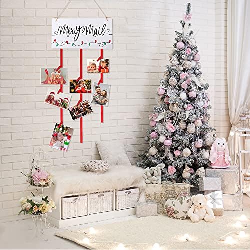Božićni viseći držač za drvo Merry Mail Božićni viseći slikovni držač božićne zidne viseće kartice za prikaz
