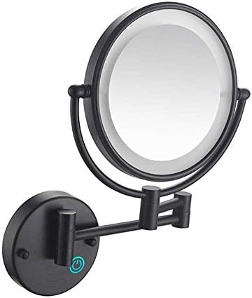 8-inčno dvostrano okretno zidno ogledalo za šminkanje sa uvećanjem, ogledalo za šminkanje sa LED