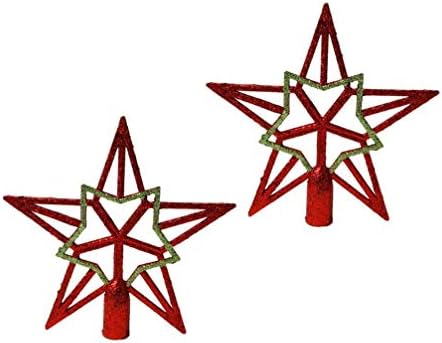 AMOSFUN 2pcs Božićna stabla staklena topper blista pentagram treetop ukrasi božićno drvce