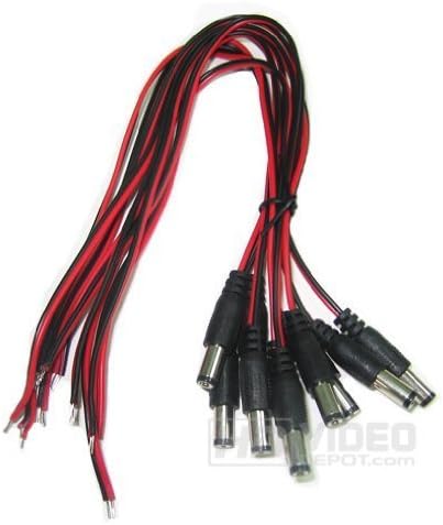 HDVD 10 paket DC Power ženski pigtail konektori 2,1 x 5,5 mm bakar 10 inča dužine