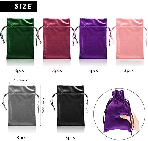 Odowalker 18 kom vezice baršunaste torbe 6 X 9 inča miješane boje baršunaste Tarot Rune torbe
