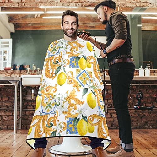 Visesunny Barber Cape limunski cvijet Zlatni uzorak poliesterska kosa salon za rezanje kose