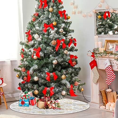 Oarencol Božićne zlatne pahulje zvijezda Božićno drvsko suknje 36 inčni Xmas Holiday Party Tree ukrasi
