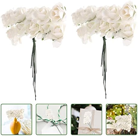 Svadbeni ornament 144pcs papir ruža cvijet umjetna bijela ruža Diy banket punila za vjenčanje