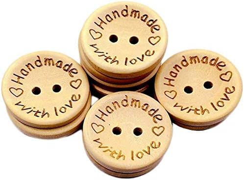 100 kom Drveni gumb ručno rađen sa ljubavnim okruglim šivanje dugme 2 rupe za obrtni dekol
