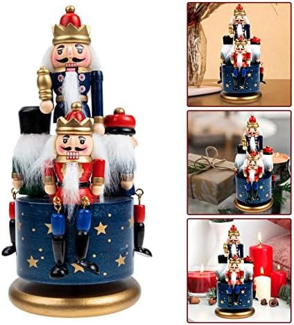 PRETYZOOM Božić Nutcracker muzička kutija: drveni Orašar vojnik kralj figura Wind Up Clockwork