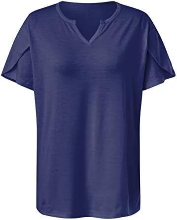 Ženska čvrsta košulja Plus Veličina majice za žene modni V vrat bluze Casual Oversized kratki rukav tunika