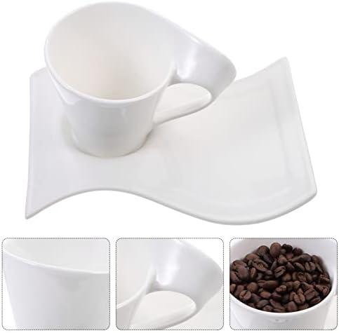 Bestonzon val u obliku pire od bijelog tanjura za rođendan šalice mlijeko Latte kava čašica ml