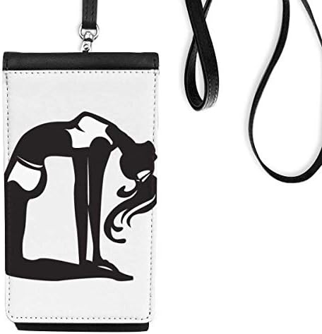 Graceful joga djevojka istezanje drži zdravi telefon novčanik torbica viseće mobilne torbice crni džep