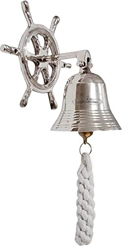 Nautičko aluminijumsko zvono sa brodom na točkovima Zidna montaža Décor Bell Chrome završava kuhinja