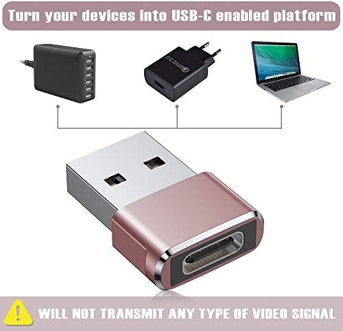 Basesailor USB na USB C Adapter 3 Paket, Tip C ženski A muški Konverter punjača za Apple Watch