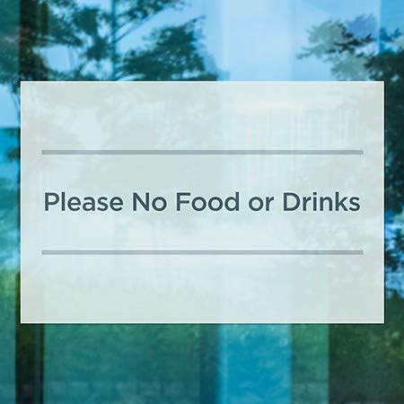 CGsignLab | Molim te, nema hrane ili pića -Basic Teal prozor Cling | 30 x20