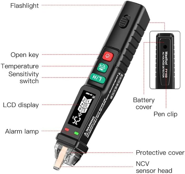 Ganfanren Big Screen Smart ne-kontaktni testni olovka za olovku za olovku Olovka Trenutni električni