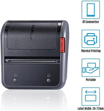 N / A prijenosni 80mm termo Label Printer Bt Label Maker Sticker Machine punjiva baterija kompatibilna sa iOS