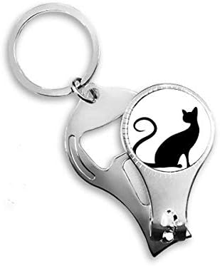 Elegantna crna mačka životinja nacrtani noktiju za nokteni prsten za ključeve ključeva