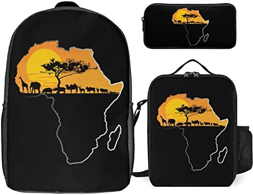 Afričke životinje preko mapa Afrike školski ruksak Setovi Za Student slatka štampana torba Set