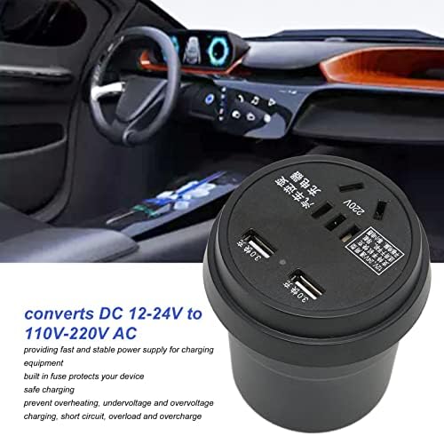 Car Charger Converter, Crni 2 USB Port 150W DC 12‑24V do AC 110V-220V Converter car power Converter