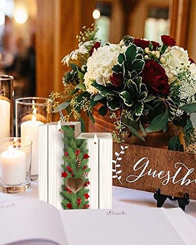 Božićne borove grane Candy Bow svijećnjaci pokloni za žene, dvostrana dekoracija svijeća za štampanje, Božić