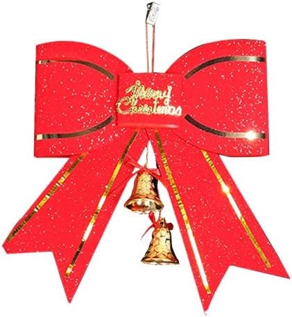 Dekoracija božićnog stabla crvena velika luka kravata 13cm sa visećim privjeskom za viseće staklene kuglice