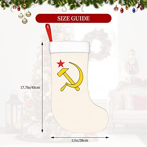 QG ZZX sovjetski savjet Emblem Božićne čarape Xmas Čarape Kamin Viseća čarapa 18 inča Odmorsko uređenje