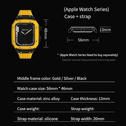 Dyizu za Apple Watch seriju 7 6 5 4 SE 45mm 42mm 44mm Luksuzni metalni gumeni od nehrđajućeg čelika