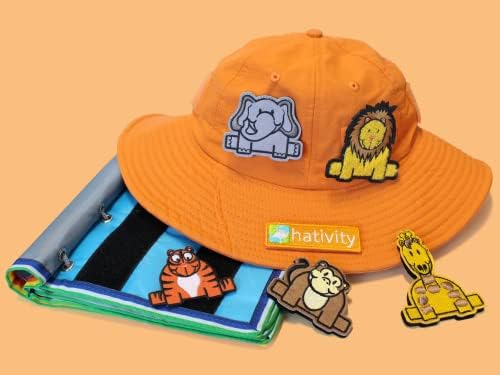 Hattivity Kids flasteri, safari kolekcija, kuka i petlje šareno teksturi