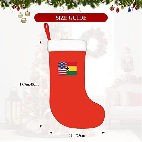 TZT Američka zastava i Ganaian Flog Božićne čarape, Xmas Holiday Party pokloni za obiteljske odmore