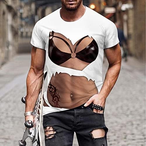 2023 Nova muška opruga i ljetni ličnost Muskularni muški trbušni mišići 3D digitalni tisak majica sa