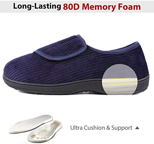 LongBay muške memorijske pjenaste dijabetičke papuče udobne toplo plišane runo artritis edem natečene