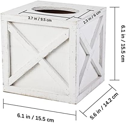 Karisky 2 pakovanje kvadrat rustikalnog drvenog tkivnog tkiva poklopac sa kliznim donjim pločama, raspršivač