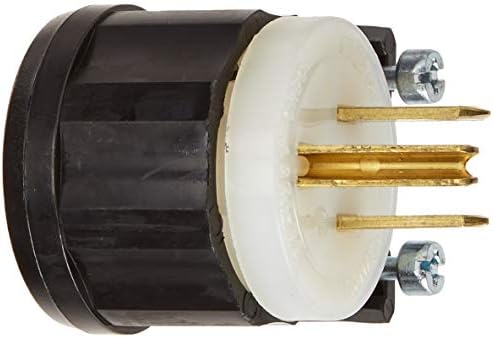 Leviton 5266-CA 15 amp, 125 volta, kutni utikač, ravna oštrica, industrijski razred, uzemljenje,