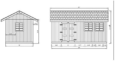 Vrtni skladišni izliv Planovi DIY Gable Dizajn krovnih dizajna dvobojna kuća 10 'x 20'