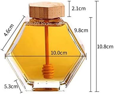 Gugevi 100ml / 220ml / 380ml šesterokutna boca od meda sa drvenim med medom za pakiranje meda malene