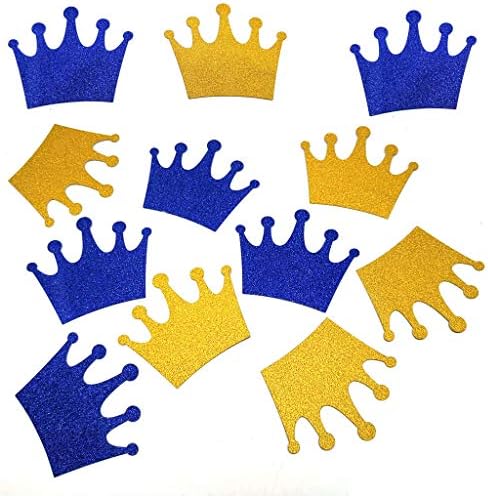 Glitter Gold i Royal Blue Confetti Confetpies Slatke oznake za dekoracije za bebe Mali prince Rođendanska
