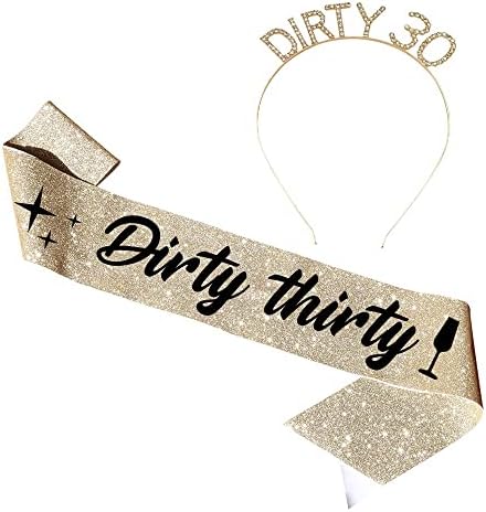 & 34; Dirty Thirty Sash & amp; rhinestone traka za glavu Set-trideset rođendan Sash-30th Birthday