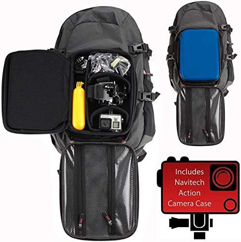 Navitech akcijski ruksak i plavi slučaj za pohranu sa integriranim remenom prsa - kompatibilan s devetop-om Glory60 4K akcijskom kamerom
