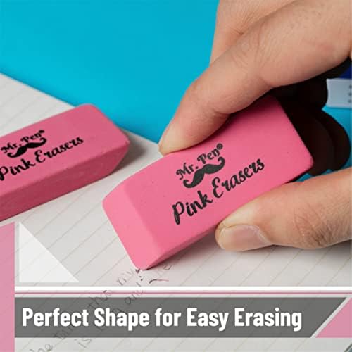 Mr. Pen Pink gumice za olovke, velike, pakovanje od 12 komada
