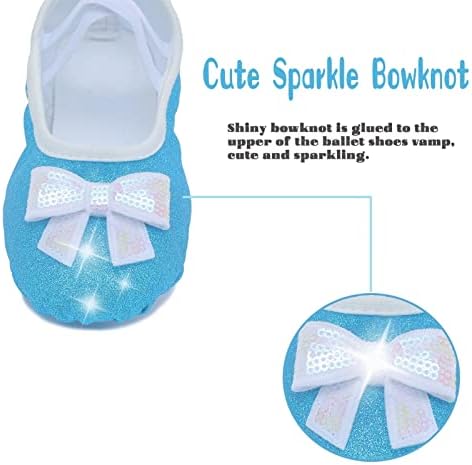 Djevojke baletne cipele Glitter Split-Sole Plesne papuče Toddler Kid vježbanje cipele STANI MEKA
