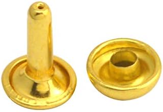 Wuuycoky Golden Dvostruka kapa gljiva za zakovice metalni nosač 12 mm i post 10 mm pakovanje od 40 setova