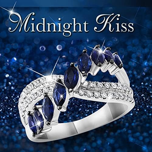 Poklon dijamantning obljetni prsten za prsten za prsten za mladenkinjski dan Birde Rođendan Dark