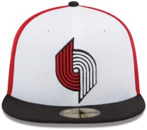 NBA Portland Trail Blazers bijeli prednji Osnovni 5950 ugrađena kapa