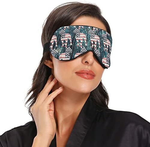 Unisex Sleep Maska za oči Patriotsko-pitbull-američka-flag-galaksična noćna maska ​​za spavanje