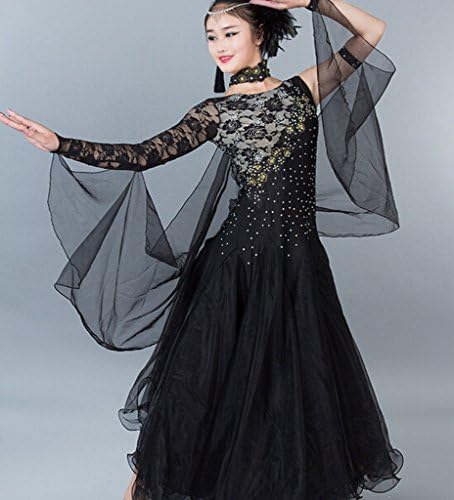 YC Well Women Modern Waltz Tango Glatka bakalna haljina za plesnu barur Standardna