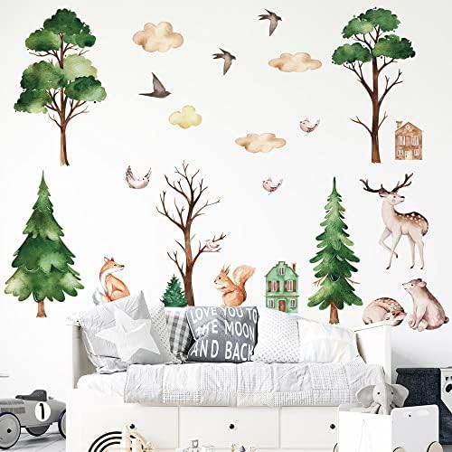 Mirabuy šumske šumske životinje prijatelji zidne naljepnice ukrasi za djecu spavaća soba, Igraonica, rasadnik,