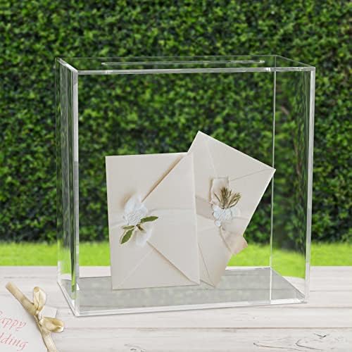 Leseyaton Clear Akrilna kutija za svadbenu karticu, Clear Card Box sa ugradnjom utora za venčanicu,